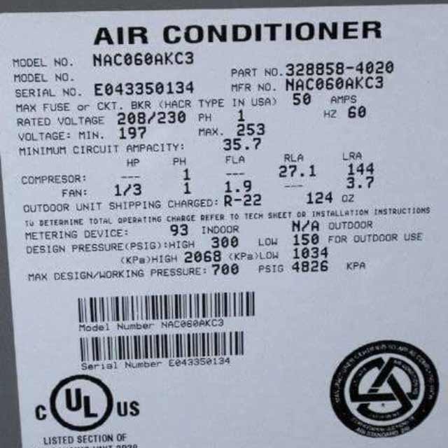 Upload a close-up image of your A/C compressor label