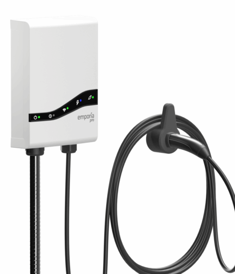 Emporia Pro Level 2 EV Charger with cable management system