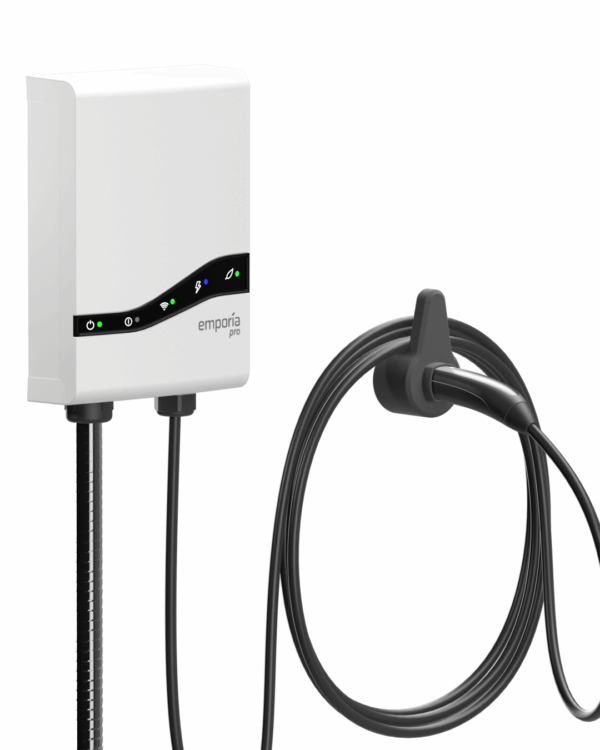 Emporia Pro Level 2 EV Charger with cable management system
